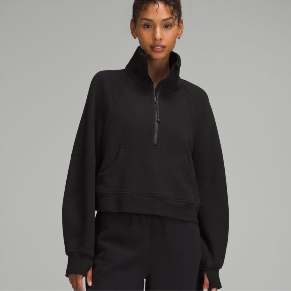 Lululemon Scuba Oversized Funnel Neck Half-Zip Pullover Sweatshirt Black XS/S